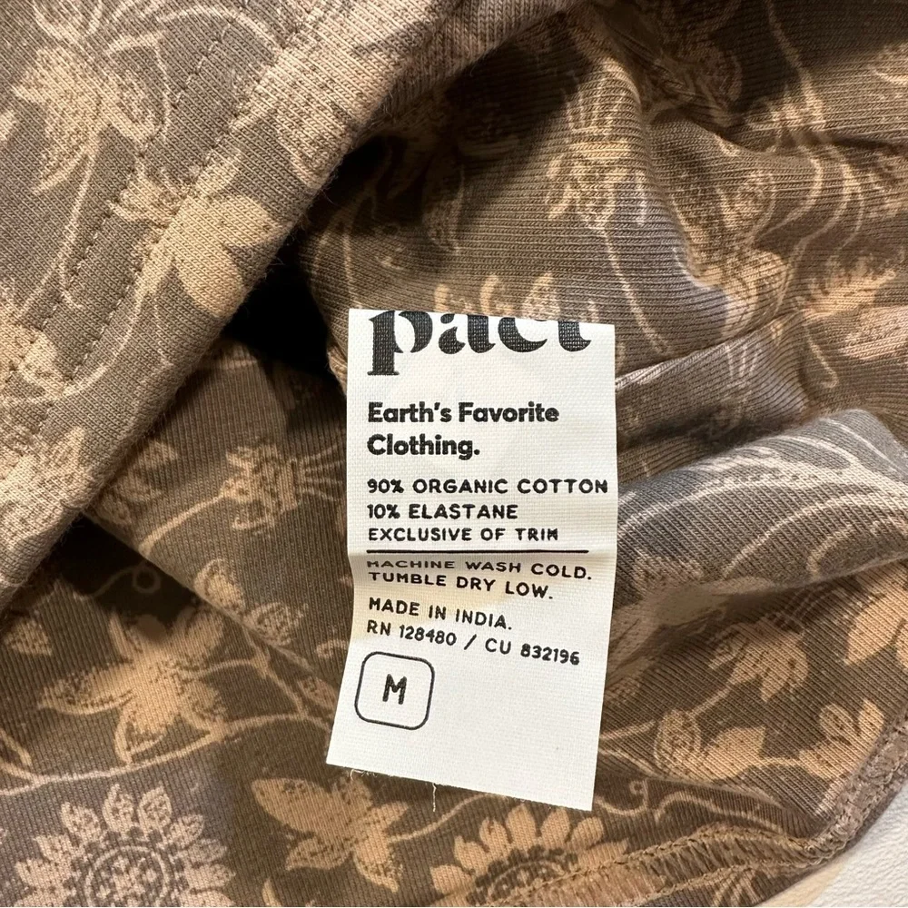 NWOT Pact Cinder Trellis Floral Print Organic Cotton Blend Racerback Crop Top - Picture 8 of 12